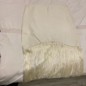 Alexis off white fringe skirt size L